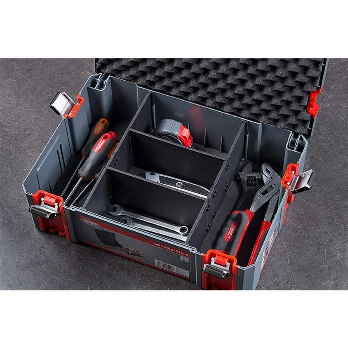 Connex Werkzeugkoffer Abteiler für Systembox Gr. L, robuste Bauweise, platzsparend, vielseitig einsetzbar 4