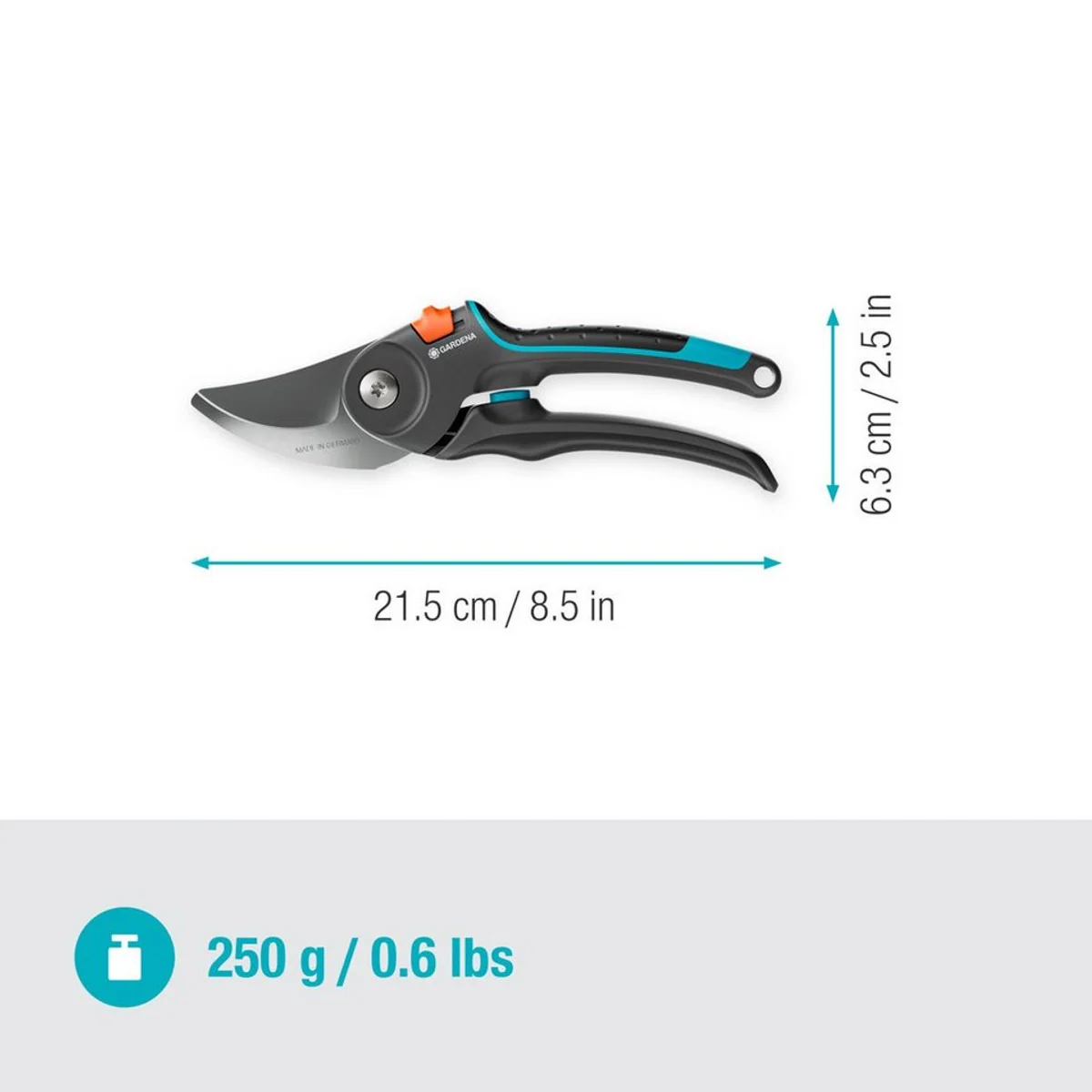 Gardena PremiumCut Pro Gartenschere, präzise Schnitte, ergonomisches Design, langlebige Klingen 2