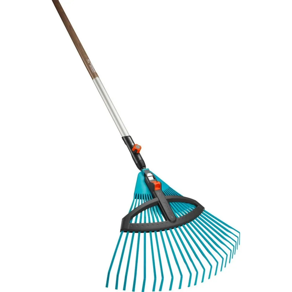 Gardena Fächerbesen combisystem, verstellbar, Holzstiel 35 cm — ideal für präzises Kehren