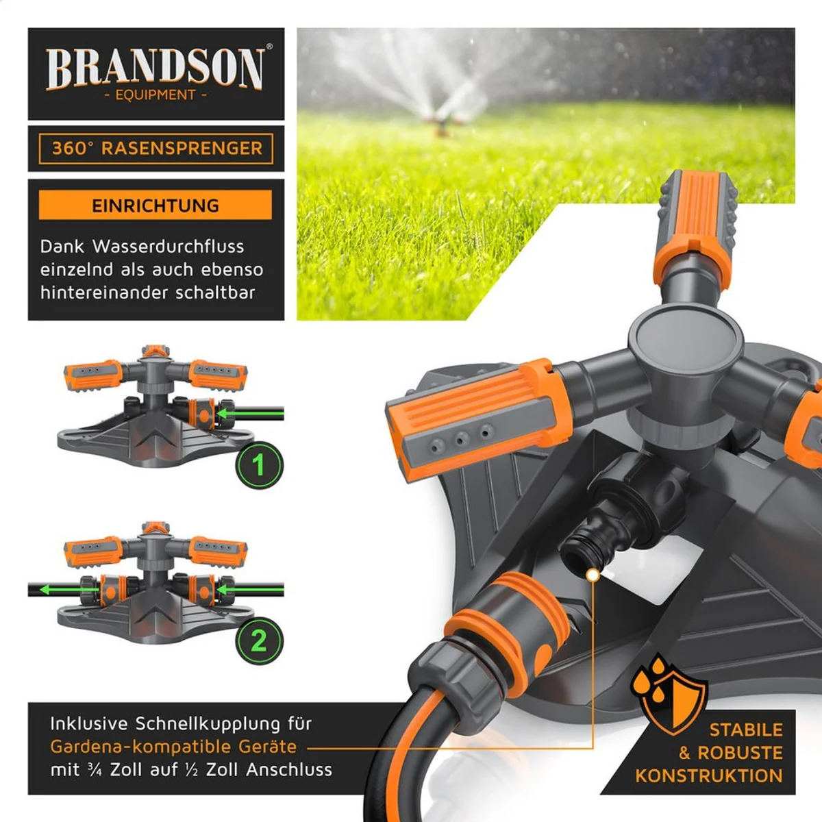 Gardena Kreisregner Garten Sprinkler, 360° rotierend, 21 cm lang 4