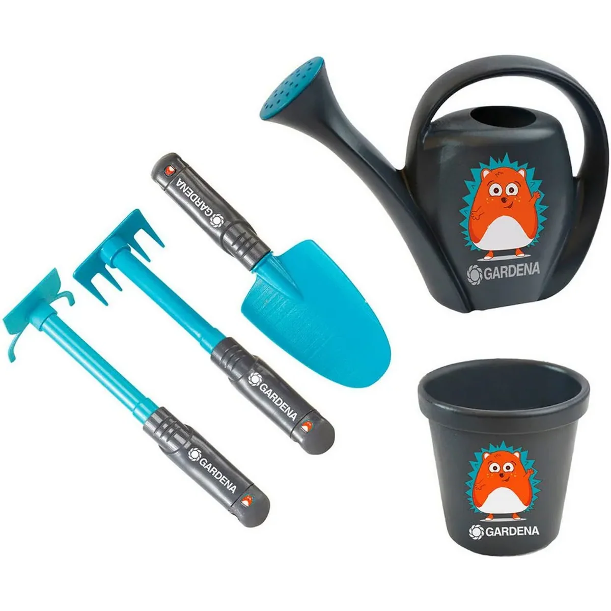Gardena Starter Set Igel, 5-teiliges Gartenset für Kinder, robust und vielseitig