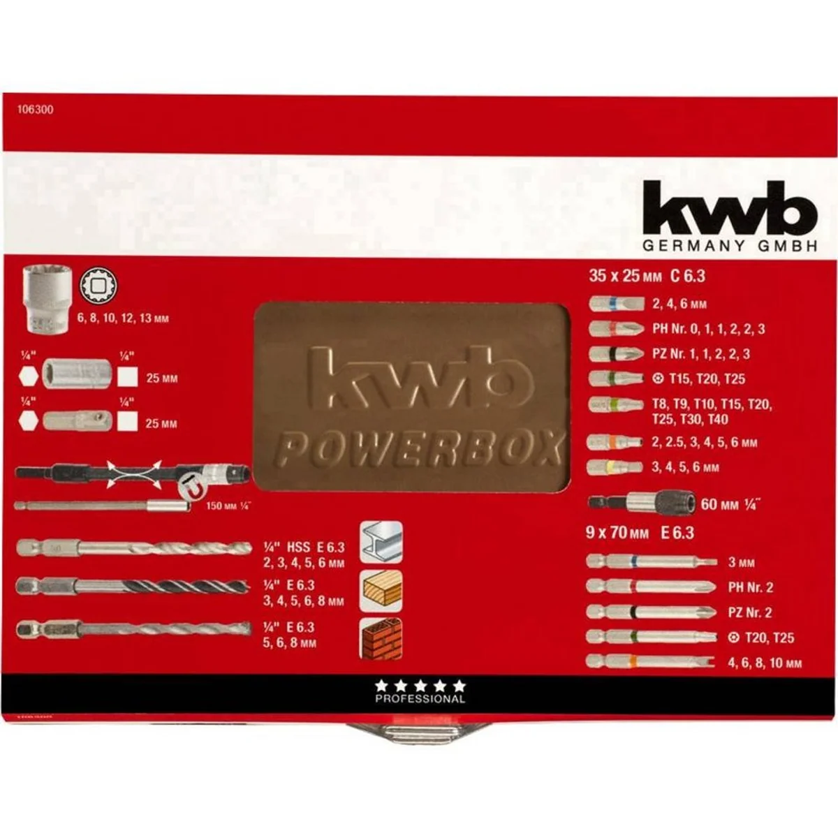 kwb Bit-Set POWER BOX, 67-teilig, vielseitig einsetzbar und robust 3