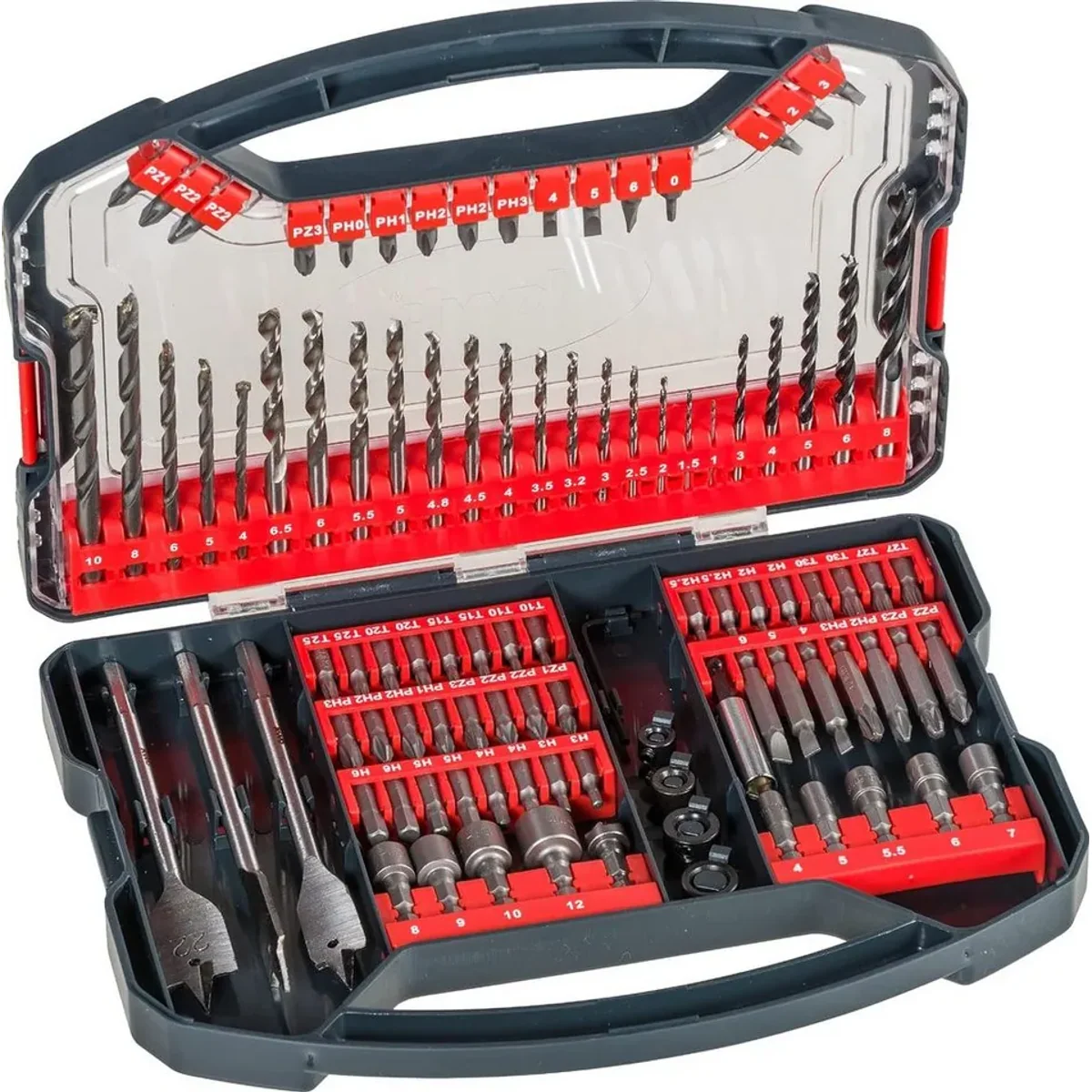 kwb Power-Box 101-tlg. Bohrer- und Bit-Set, umfangreiche Auswahl, hohe Präzision, robustes Design
