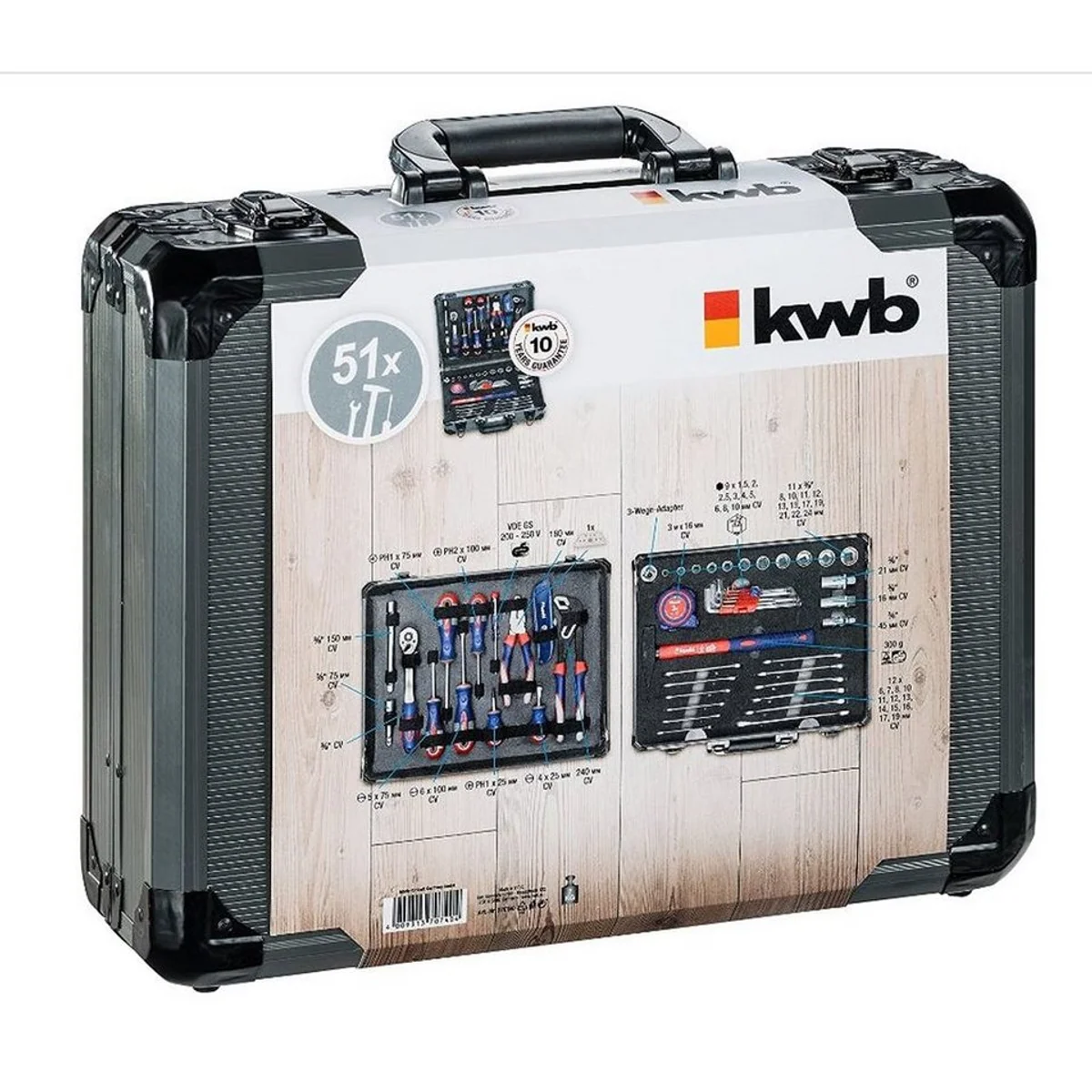kwb Werkzeugset 51-teilig, robust und hochwertig, ideal für Heimwerker 3