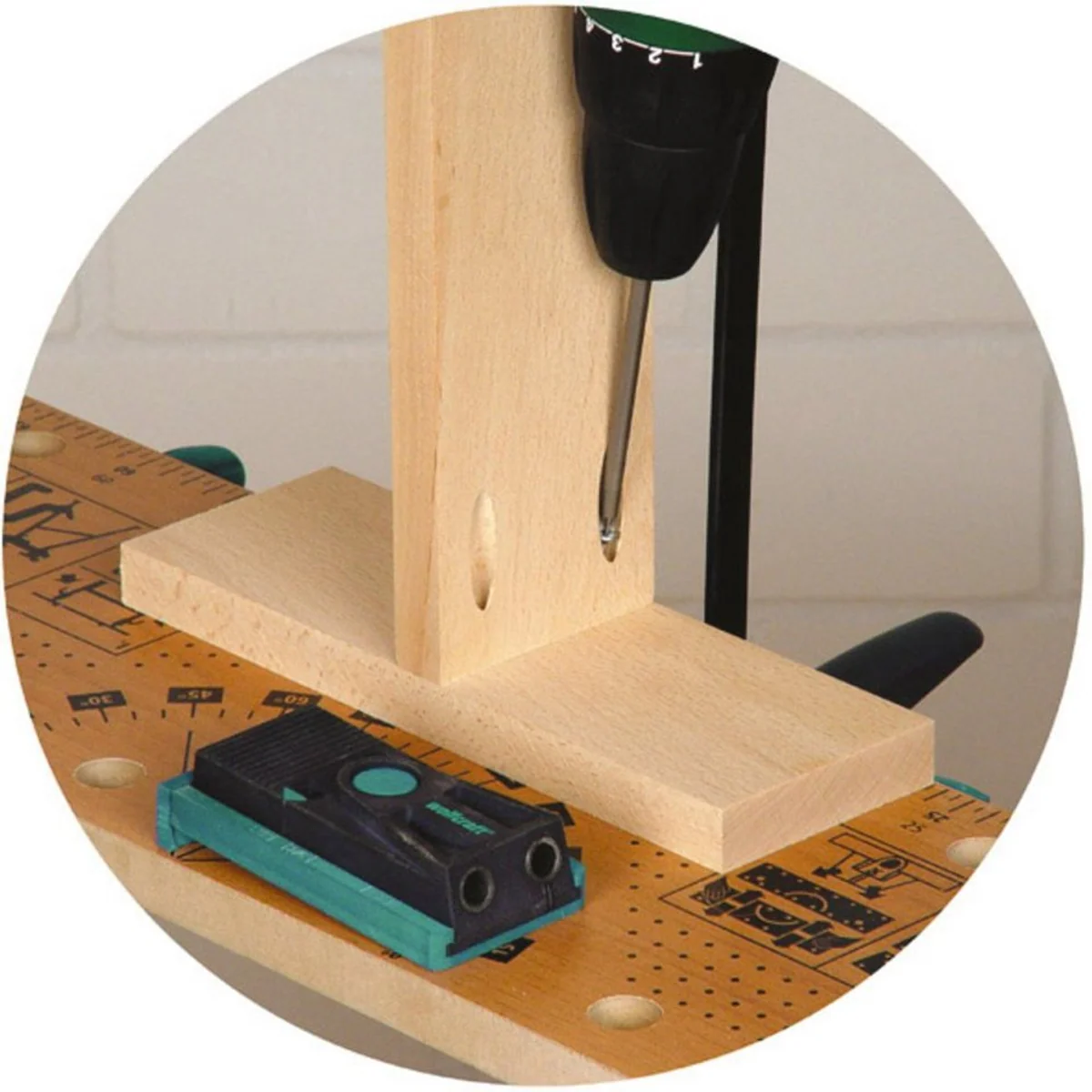 Wolfcraft Bohrschablone 4642100, präzises Bohren leicht gemacht — vielseitig, robust, benutzerfreundlich 2