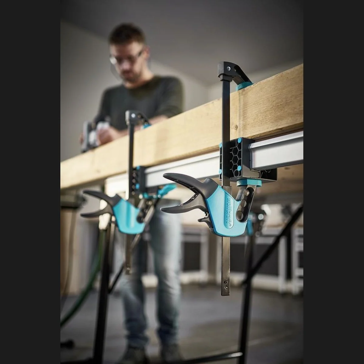 Wolfcraft Einhandzwinge EHZ Easy 75-150, einfache Handhabung, hohe Spannkraft, vielseitig einsetzbar 2