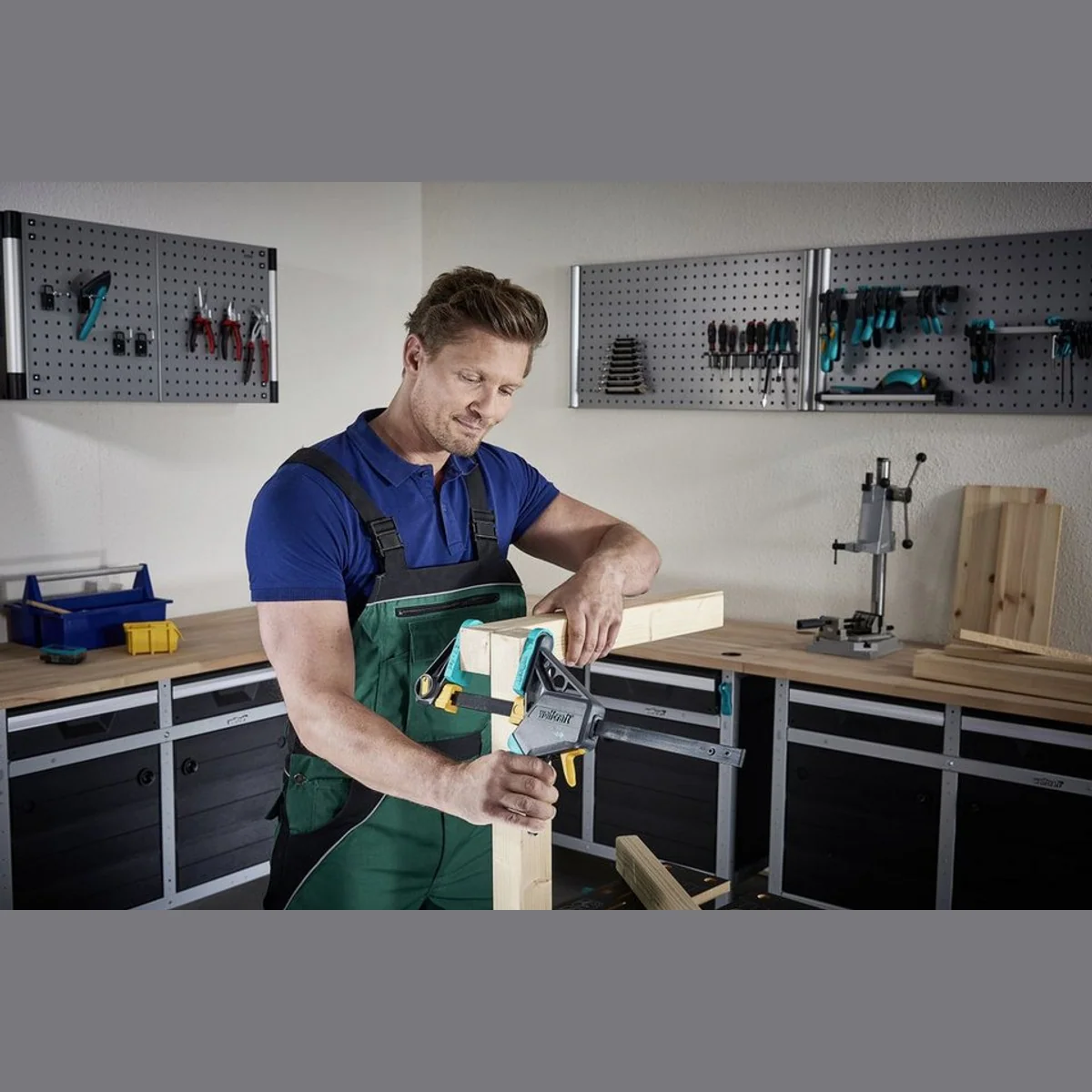 Wolfcraft Einhandzwinge EHZ Pro 100-150, einfache Handhabung, robustes Design, hohe Spannkraft 3