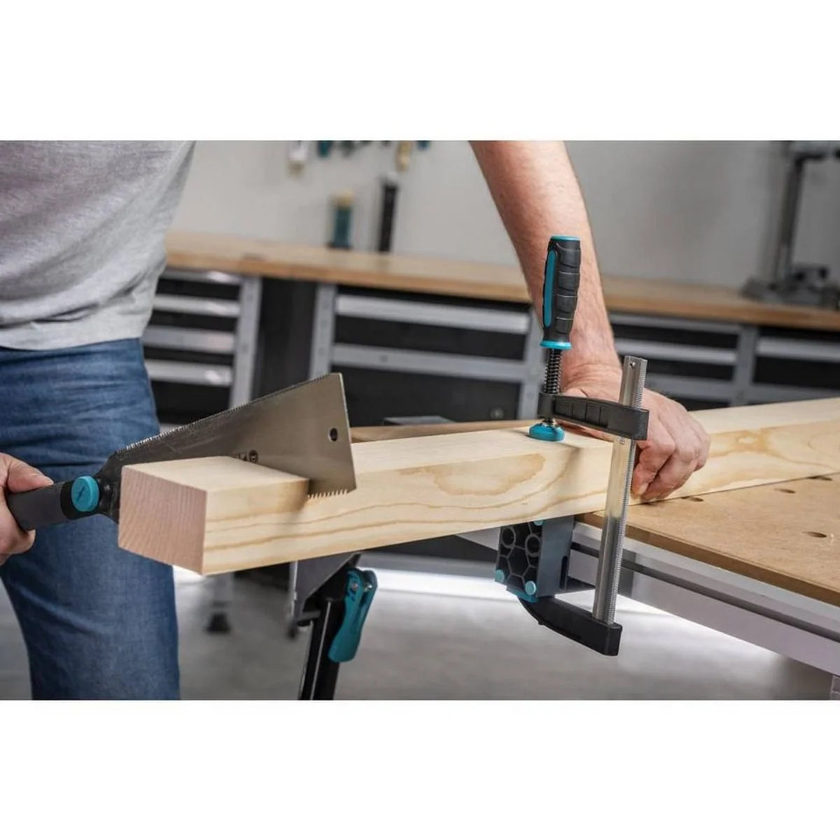 Wolfcraft Schraubzwinge SC 80-300, hohe Spannkraft, stabile Konstruktion, einfache Handhabung 2